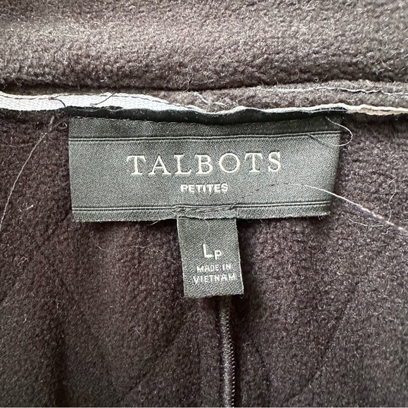 Talbots Black Diamond Quilted Fleece-Lined Vest Full Zip Snap Adjustable Waist - Picture 3 of 10